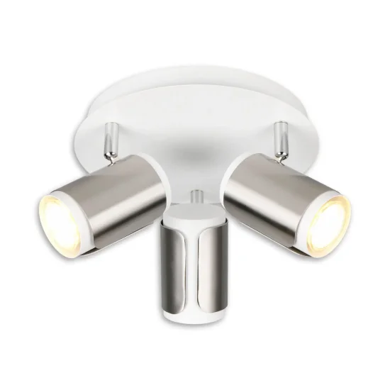 FOCO DE PARED/TECHO 3 LUCES GU10 METAL NÍQUEL MATE GIADA