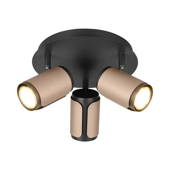 FOCO DE PARED/TECHO 3 LUCES GU10 METAL COFFEE GIADA