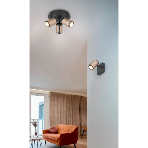 FOCO DE PARED/TECHO 3 LUCES GU10 METAL COFFEE GIADA FOCO DE PARED/TECHO 3 LUCES GU10 METAL COFFEE GIADA