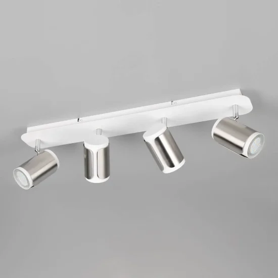 FOCO DE PARED/TECHO 4 LUCES GU10 METAL NÍQUEL MATE GIADA 2