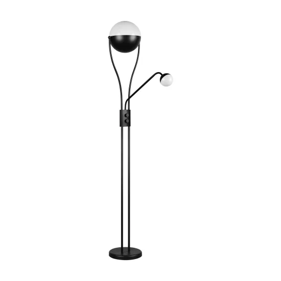 LÁMPARA DE PIE LED 18W+3,8W 3000K METAL NEGRO CASCADA
