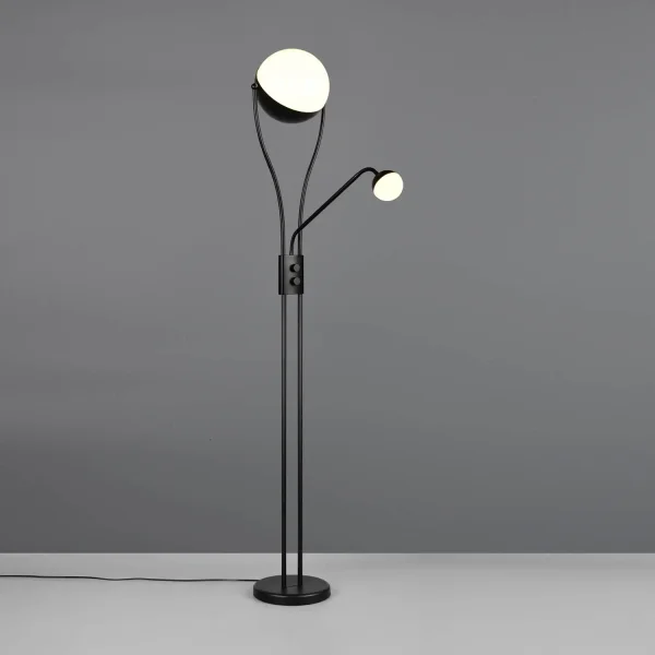 LÁMPARA DE PIE LED 18W+3,8W 3000K METAL NEGRO CASCADA LÁMPARA DE PIE LED 18W+3,8W 3000K METAL NEGRO CASCADA