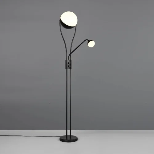 LÁMPARA DE PIE LED 18W+3,8W 3000K METAL NEGRO CASCADA LÁMPARA DE PIE LED 18W+3,8W 3000K METAL NEGRO CASCADA