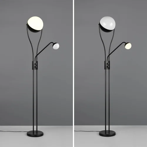 LÁMPARA DE PIE LED 18W+3,8W 3000K METAL NEGRO CASCADA LÁMPARA DE PIE LED 18W+3,8W 3000K METAL NEGRO CASCADA