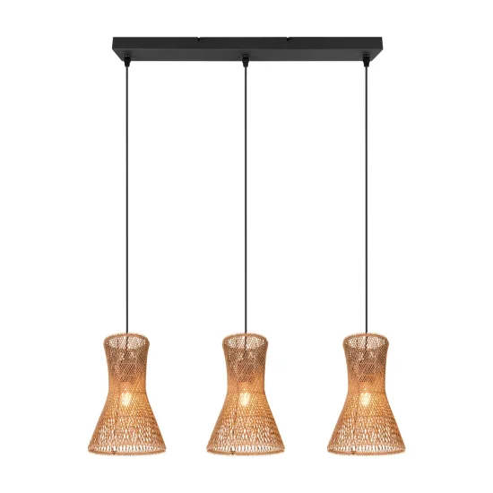 LÁMPARA DE TECHO 3 LUCES E27 PAPIERGARN MARRÓN NAHELE