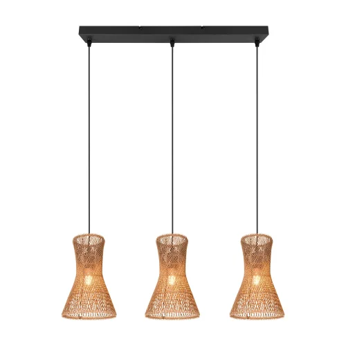 LÁMPARA DE TECHO 3 LUCES E27 PAPIERGARN MARRÓN NAHELE LÁMPARA DE TECHO 3 LUCES E27 PAPIERGARN MARRÓN NAHELE