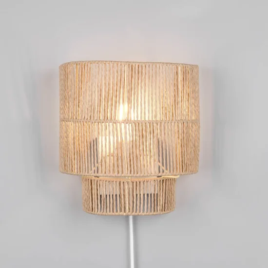 APLIQUE DE PARED E27 PAPIERGARN MARRÓN SELKIS