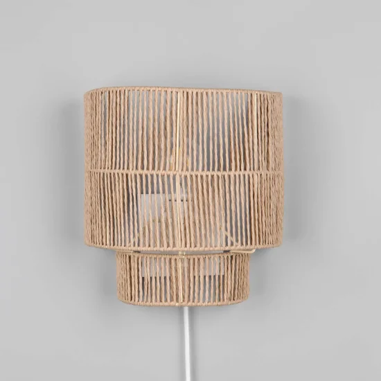 APLIQUE DE PARED E27 PAPIERGARN MARRÓN SELKIS 2