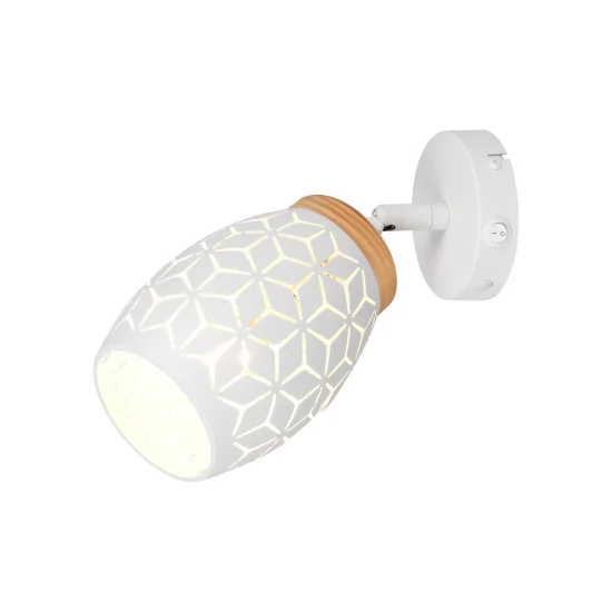 APLIQUE DE PARED 1 LUZ METAL BLANCO E14 BIRKITA