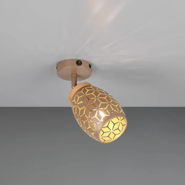 APLIQUE DE PARED 1 LUZ METAL COFFEE E14 BIRKITA