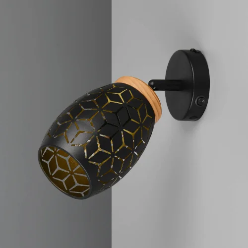 APLIQUE DE PARED 1 LUZ METAL NEGRO E14 BIRKITA APLIQUE DE PARED 1 LUZ METAL NEGRO E14 BIRKITA