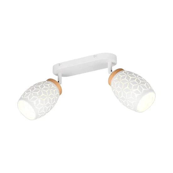 FOCO 2 LUCES TECHO/PARED METAL BLANCO E14 BIRKITA