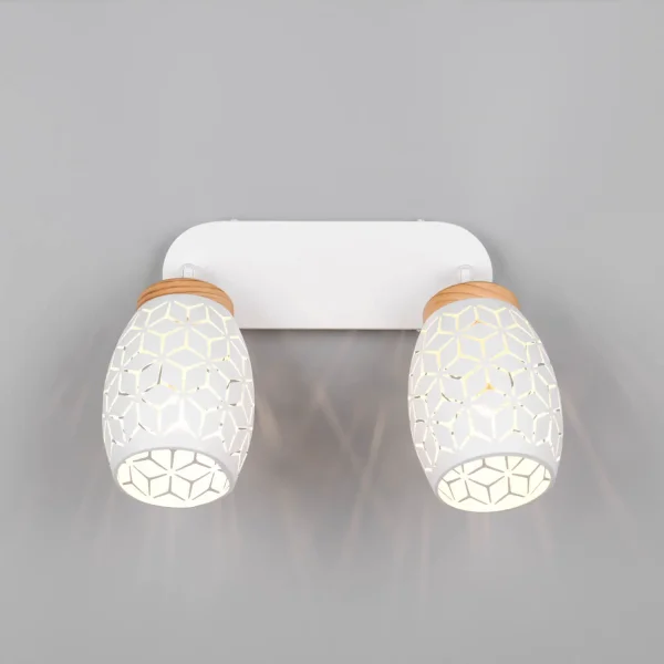 FOCO 2 LUCES TECHO/PARED METAL BLANCO E14 BIRKITA FOCO 2 LUCES TECHO/PARED METAL BLANCO E14 BIRKITA