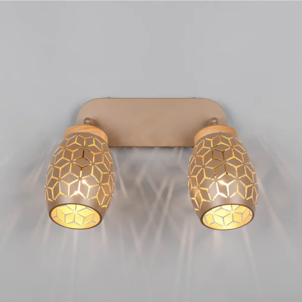 FOCO 2 LUCES TECHO/PARED METAL COFFEE E14 BIRKITA FOCO 2 LUCES TECHO/PARED METAL COFFEE E14 BIRKITA