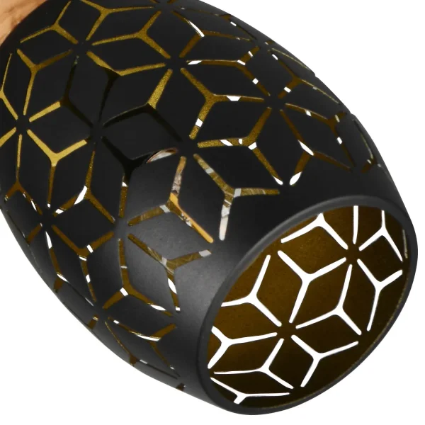 FOCO 2 LUCES TECHO/PARED METAL NEGRO E14 BIRKITA