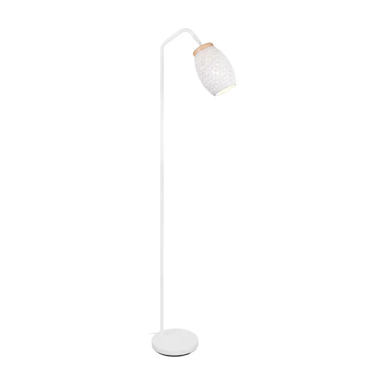 LÁMPARA DE PIE 1 LUZ METAL BLANCO E27 BIRKITA