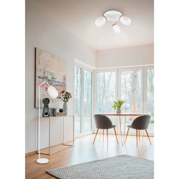 LÁMPARA DE PIE 1 LUZ METAL BLANCO E27 BIRKITA LÁMPARA DE PIE 1 LUZ METAL BLANCO E27 BIRKITA