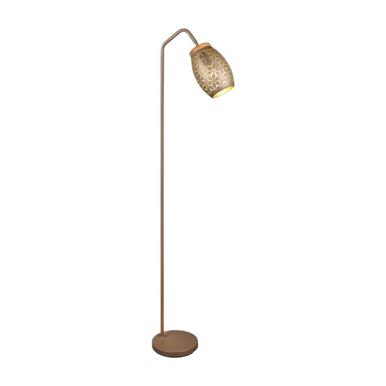 LÁMPARA DE PIE 1 LUZ METAL COFFEE E27 BIRKITA