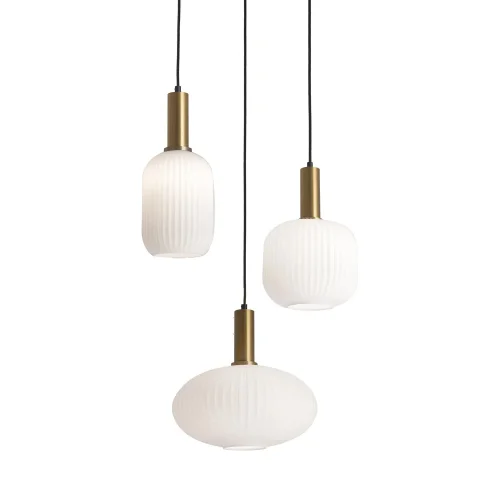 LÁMPARA DE TECHO 3 LUCES TULIPAS BLANCO OPAL Ø40 E27 SHELBY