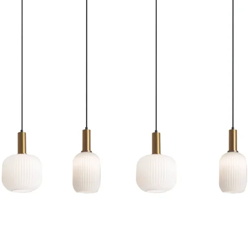 LÁMPARA DE TECHO 4 LUCES TULIPAS BLANCO OPAL E27 SHELBY