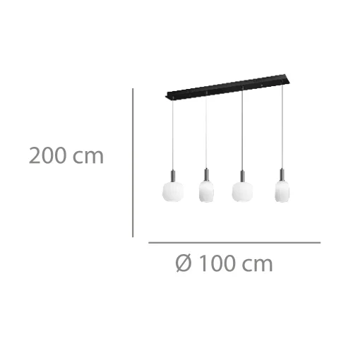 LÁMPARA DE TECHO 4 LUCES TULIPAS BLANCO OPAL E27 SHELBY