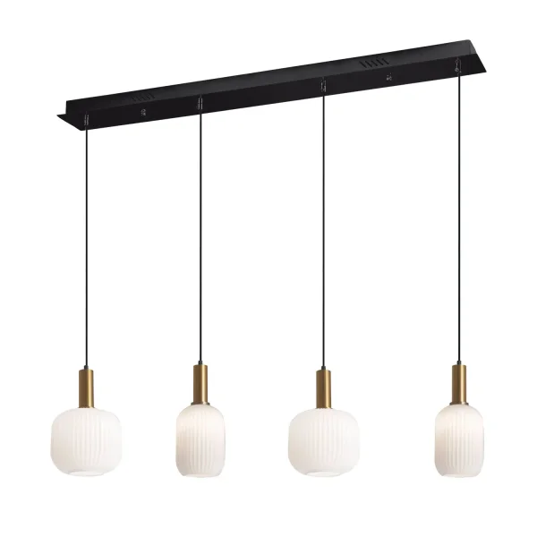 LÁMPARA DE TECHO 4 LUCES TULIPAS BLANCO OPAL E27 SHELBY