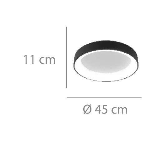 PLAFÓN DE TECHO LED FELICIANO 46W REGULABLE NEGRO