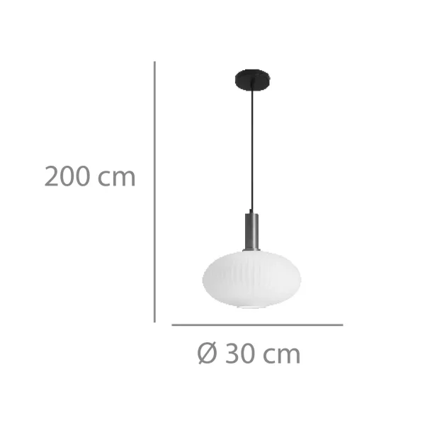 LÁMPARA DE TECHO 1 LUZ TULIPA BLANCO OPAL Ø30 E27 SHELBY