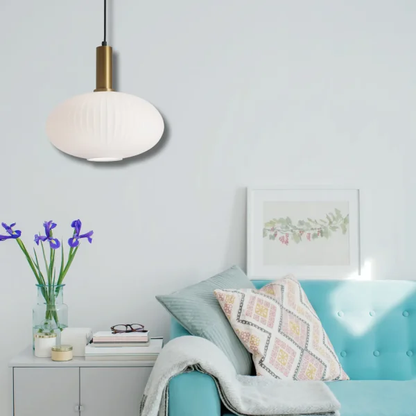 LÁMPARA DE TECHO 1 LUZ TULIPA BLANCO OPAL Ø30 E27 SHELBY