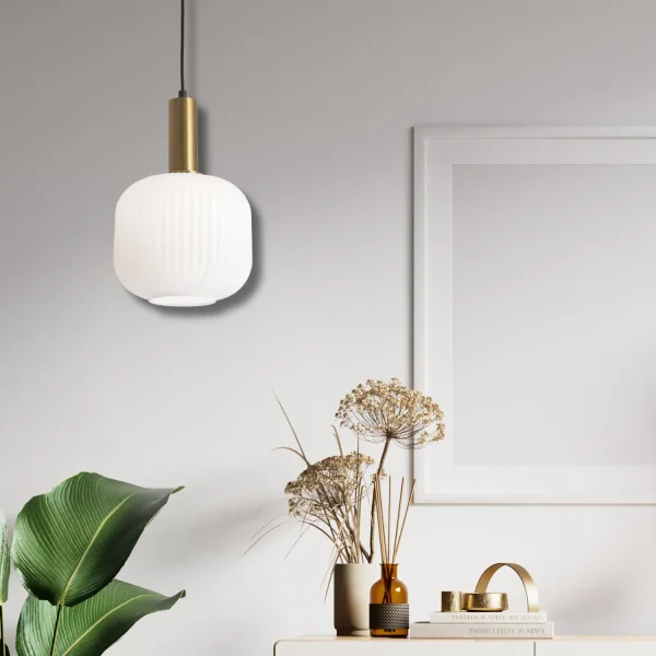 LÁMPARA DE TECHO 1 LUZ TULIPA BLANCO OPAL Ø20 E27 SHELBY