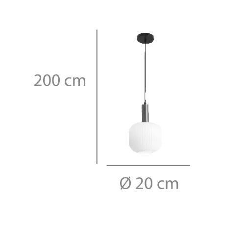 LÁMPARA DE TECHO 1 LUZ TULIPA BLANCO OPAL Ø20 E27 SHELBY