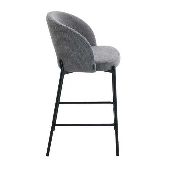 TABURETE TAPIZADO GRIS CLOTILDE 2