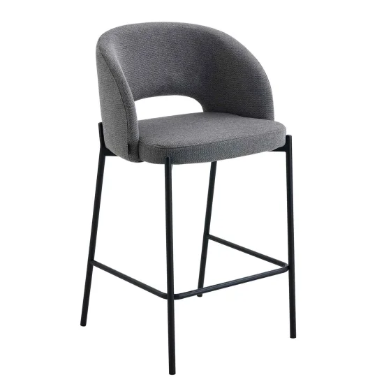 TABURETE TAPIZADO GRIS CLOTILDE