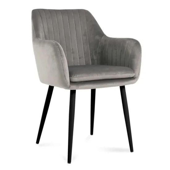 SILLÓN BORIS GRIS PATAS NEGRAS