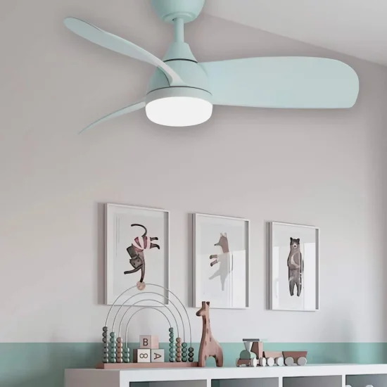VENTILADOR INFANTIL CON LUZ LED 17W 3 ASPAS REGULABLE AZUL AERIS 2