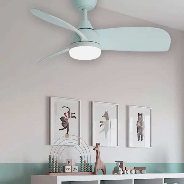 VENTILADOR INFANTIL CON LUZ LED 17W 3 ASPAS REGULABLE AZUL AERIS