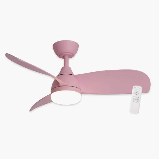 VENTILADOR INFANTIL CON LUZ LED 17W 3 ASPAS REGULABLE ROSA AERIS