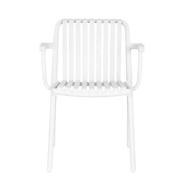 SILLA DE JARDIN CON REPOSABRAZOS POLIPROPILENO BLANCA EOLIA