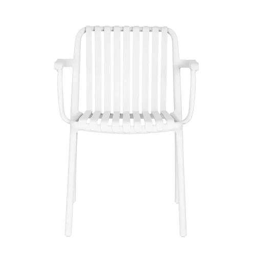 SILLA DE JARDIN CON REPOSABRAZOS POLIPROPILENO BLANCA EOLIA