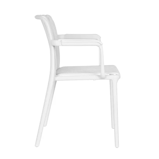 SILLA DE JARDIN CON REPOSABRAZOS POLIPROPILENO BLANCA EOLIA 2