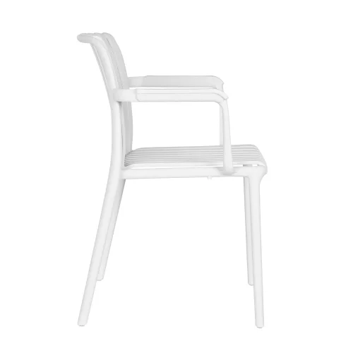 SILLA DE JARDIN CON REPOSABRAZOS POLIPROPILENO BLANCA EOLIA