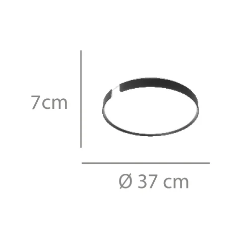 PLAFÓN DE TECHO LED 35W REGULABLE Ø37CM NEGRO NASHVILLE