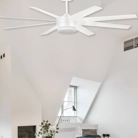 VENTILADOR DE TECHO LED 24W REGULABLE 8 ASPAS MOTOR DC BLANCO SOLEI 2