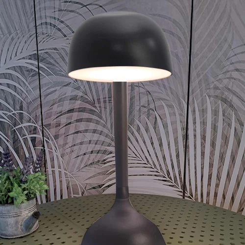 LÁMPARA DE MESA LED RECARGABLE INALÁMBRICA 203LM NEGRA IP44 SOLEA