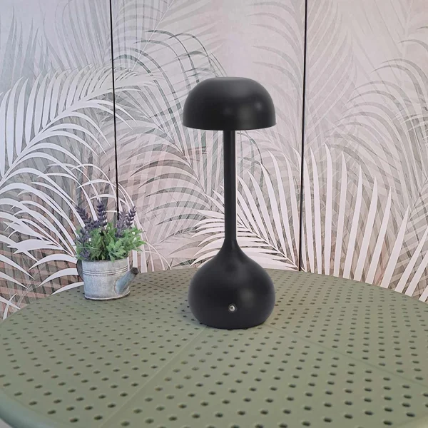 LÁMPARA DE MESA LED RECARGABLE INALÁMBRICA 203LM NEGRA IP44 SOLEA