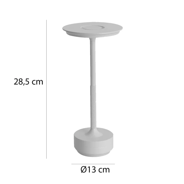 LÁMPARA DE MESA LED RECARGABLE INALÁMBRICA 213LM BLANCA IP44 ESTIVA