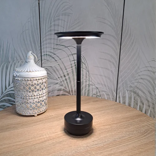 LÁMPARA DE MESA LED RECARGABLE INALÁMBRICA 213LM NEGRA IP44 ESTIVA