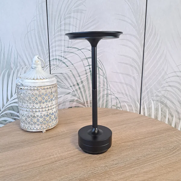 LÁMPARA DE MESA LED RECARGABLE INALÁMBRICA 213LM NEGRA IP44 ESTIVA