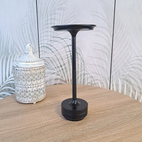 LÁMPARA DE MESA LED RECARGABLE INALÁMBRICA 213LM NEGRA IP44 ESTIVA