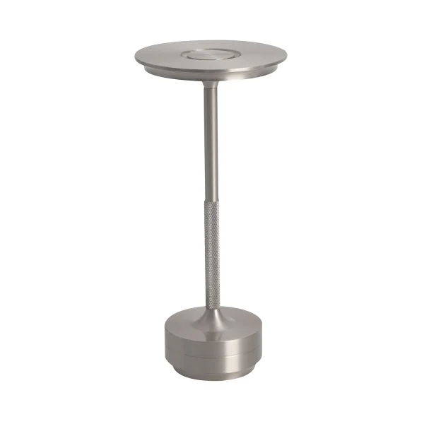 LÁMPARA DE MESA LED RECARGABLE INALÁMBRICA 213LM NÍQUEL IP44 ESTIVA